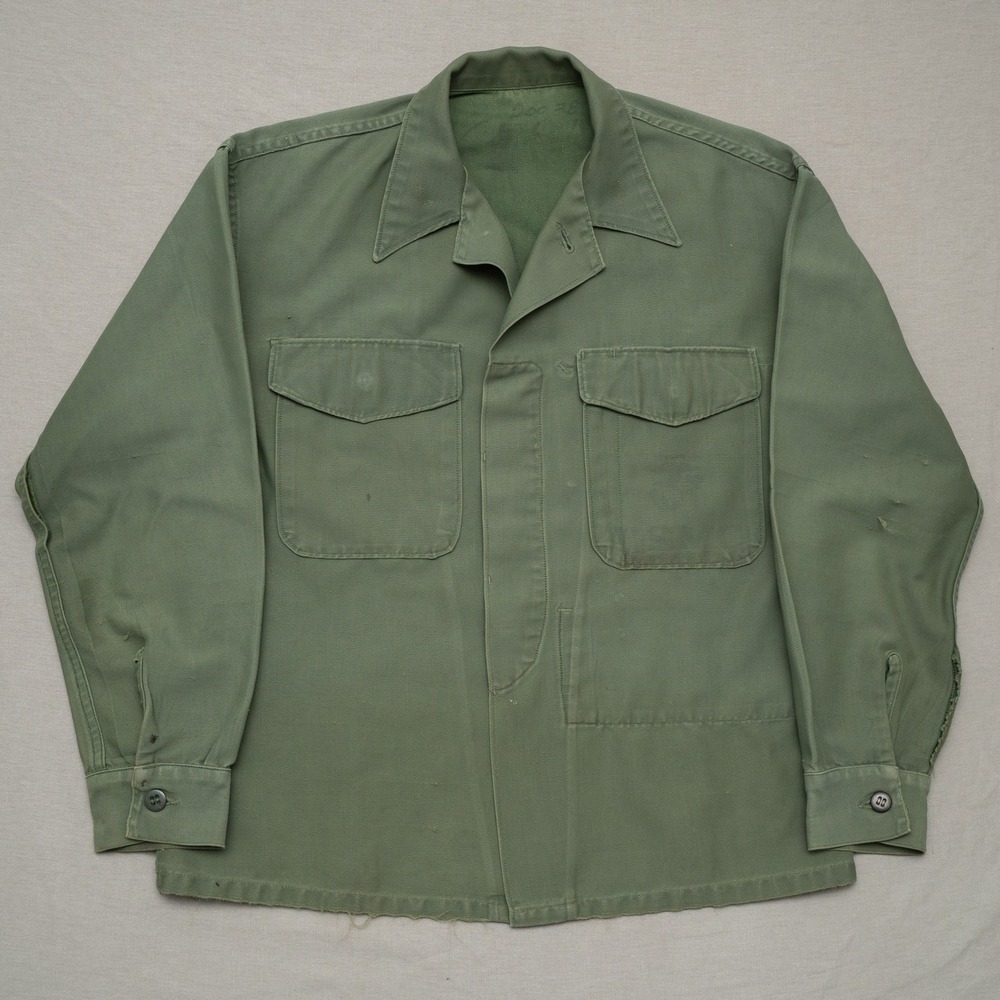 P56 US Military Field Shirt Jacket Marine Corps Sateen USMC Stencil Chest